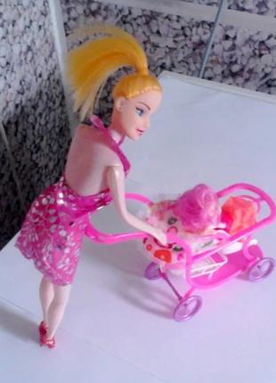 Кукла пупсик детская коляска для куклы