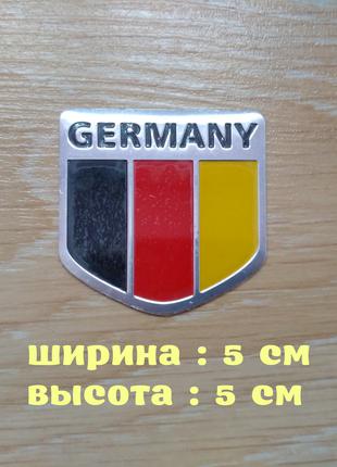 Наклейка на авто Прапор Німеччини алюмінієва