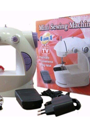 Швейная машинка мини с педалькой. Стационарная швейная машинка