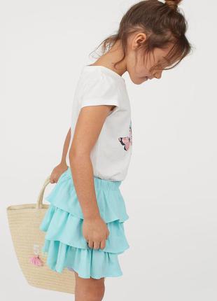 Новый комплект юбка и футболка 4-6 лет от h&m, англия