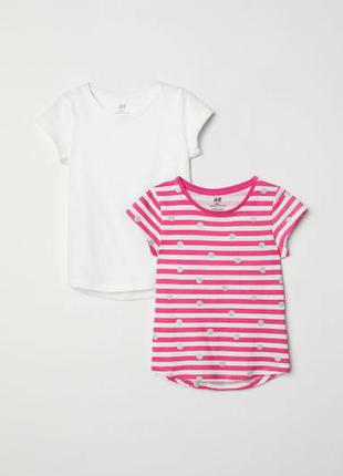 Новый комплект футболок девочке 6-8 лет от h&m, англия