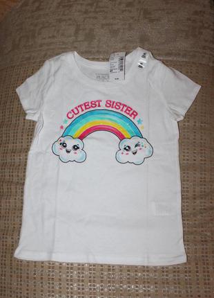 Новая футболка девочке 4 и 5 лет от children's place, сша