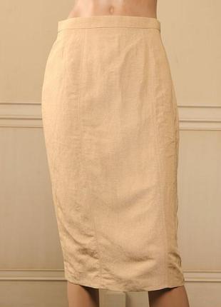 S/xs юбка - мечта новая льняная французская юбка карандаш на п...