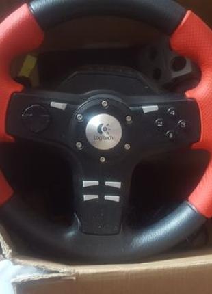 Logitech руль+педали