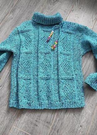 Теплый стильный свитерок для девочки 7-9 лет