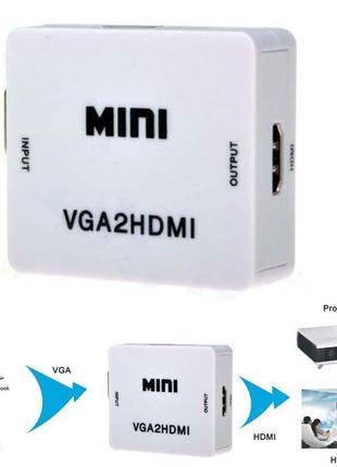 Конвертер VGA на HDMI VGA2HDMI с питанием и аудио