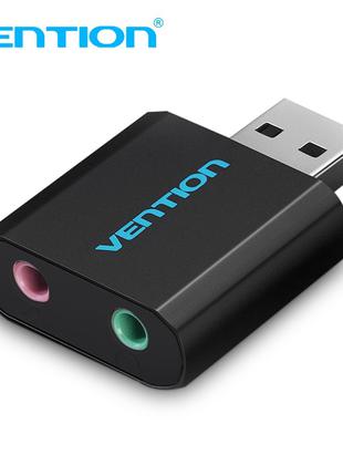 Vention VAB-S17 внешняя USB звуковая карта (наушники и микрофон)
