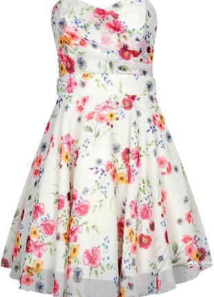Шифоновое платье в цветочек с пышной юбкой