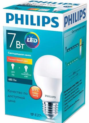 LED лампа Philips 7W E27 3000K