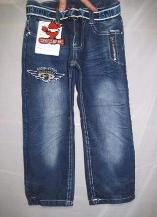 Штанишки джинсовые с поясом р.86-92