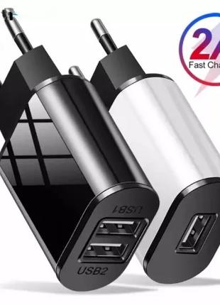 Зарядное устройство Usb 2А, 3А (eu, us) 2 порта