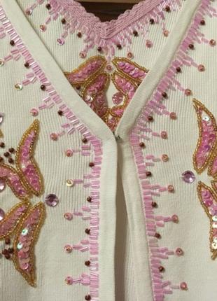Комплект  блуза и кофта вышитый бисером
