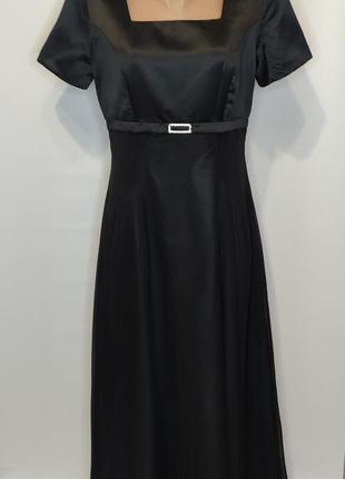 Чёрное нарядное длинное платье
