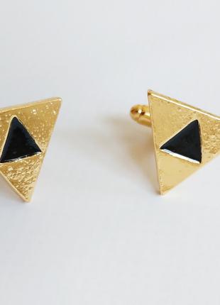 Треугольные запонки золотые треугольник золотой игра в кальмара
