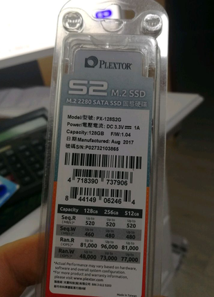 SSD накопичувач Plextor M.2 2280  128 GB