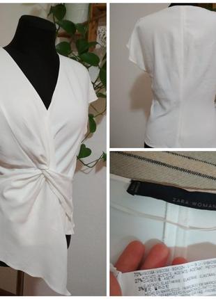 ,,фирменная базовая асиметрического кроя стильная белая блуза