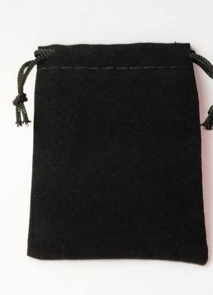 Черный бархатный мешочек для украшений упаковка