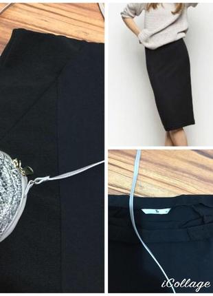 Фирменная стрейчевая базовая юбка карандаш миди стройнящий эффект