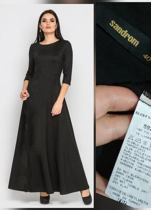 Фирменное роскошное минималистическое длинное чёрное платье дл...