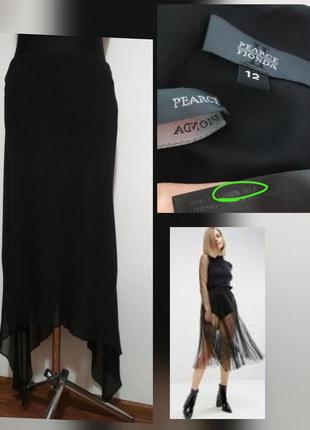 100% шёлк фирменная роскошная шелковая юбка с клиньями супер к...