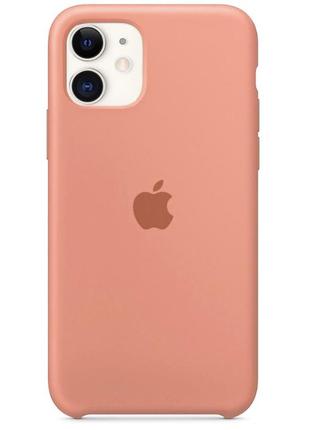 Новый силиконовый чехол персикового цвета на айфон 11