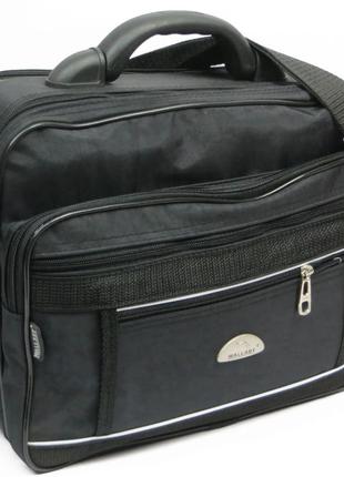 Чоловічий тканинний портфель Wallaby 2513 чорний жатка