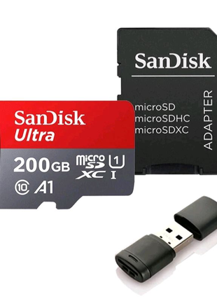 Карта памяти SanDisk Ultra 200 ГБ Micro SD Card флешка Пам'яті