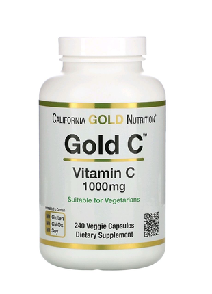 Gold C, витамин C, 1000 мг, 240 растительных капсул