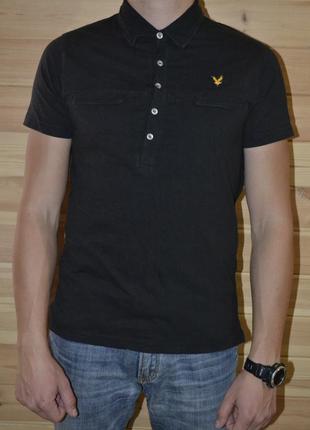 Поло lyle & scott футболка мужская черная размер l чоловіча чорна