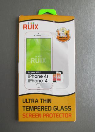 Захисне скло RUIX для Apple iPhone 4 4S Защитное стекло 9H ; 0.3