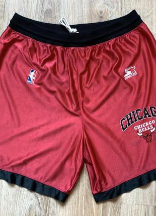 Мужские винтажные баскетбольные шорты starter chicago bulls nb...