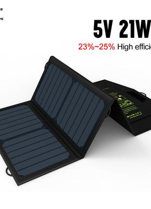 Солнечная панель, зарядное Allpowers 21W, 2 USB, 5V 2.4A