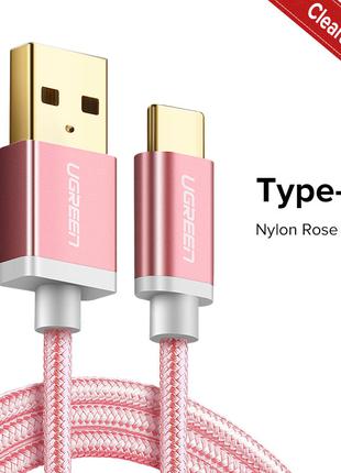 Фирменный плетенный USB Type-C кабель Ugreen US174, 1 метр.