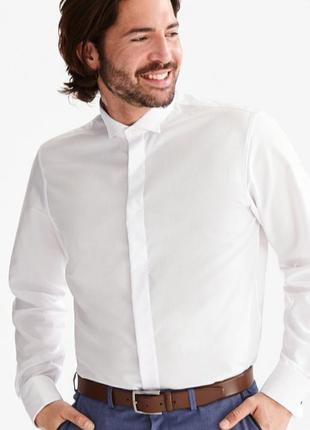 Белоснежная мужская рубашка под запонки германия