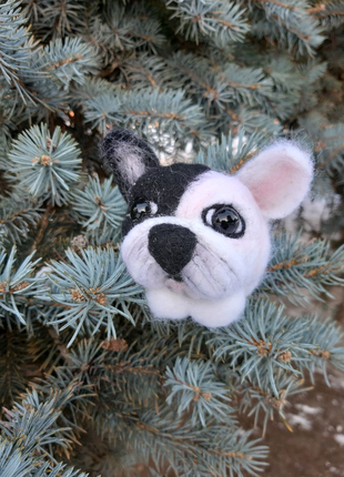 Собачка игрушка интерьерная валяная из шерсти войлочная подарок