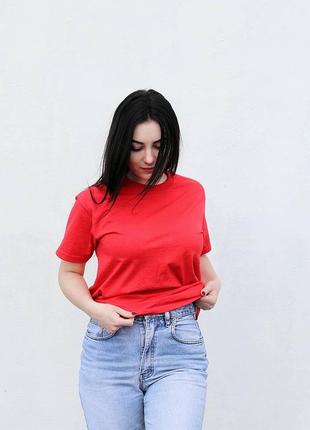 Футболка базовая красная oversize