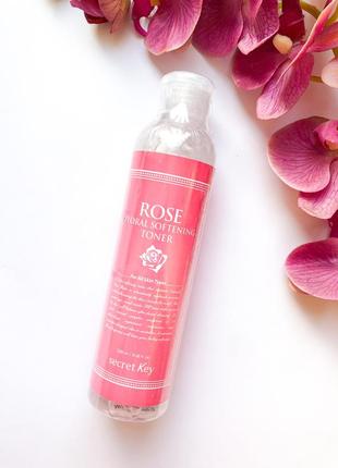 Корейська тонер для ообличчя secret key rose floral softening ...