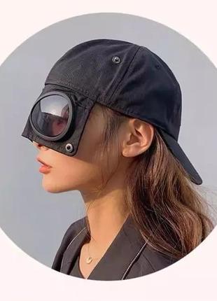 Кепка бейсболка с маской солнцезащитные очки hande made черная...