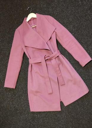 Стильное розовое пальто oodji ultra размер 40