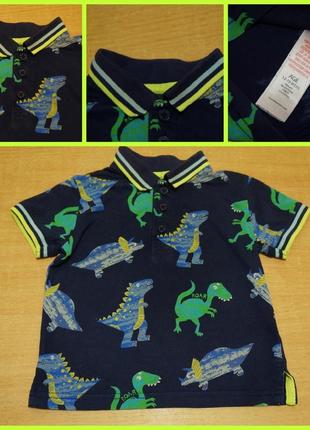 Bluezoo футболка - поло 1-2 года динзавры