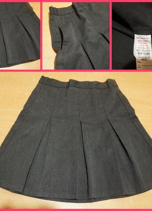 M&s юбка в складочку 8-10 лет школьная шкільна спідниця