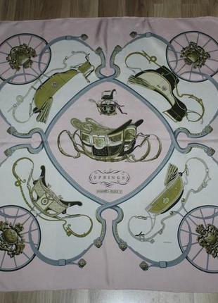 Шарф  hermes paris vintage silk scarf springs 1974 philippe le...