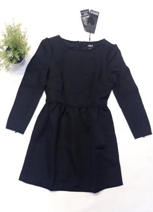 Милое черное текстурное платье only размер s/m