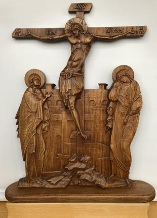 Крест, резной из дерева, скульптура репродукция Распятия Дионисия