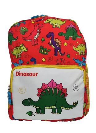 Детский рюкзак прочный на мальчика "dinosaur" красный
