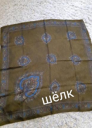 Шикарный большой шёлковый платок,  77×78,италия