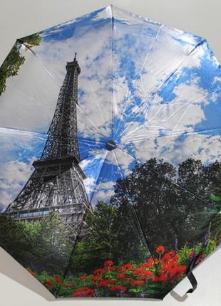 Зонт женский полный автомат сатин панорамный рисунок