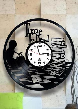 "time to read" - настінні годинники з вінілових платівок. унік...