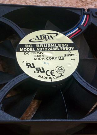 Мощные вентиляторы (Кулеры) 24В 120х120х38мм от "ADDA" 16Вт.