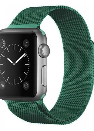 Ремінець Milanese Loop Design для Apple watch 40mm (Dark green)